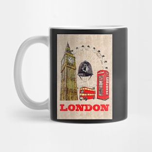 London, England, Travel Poster Mug